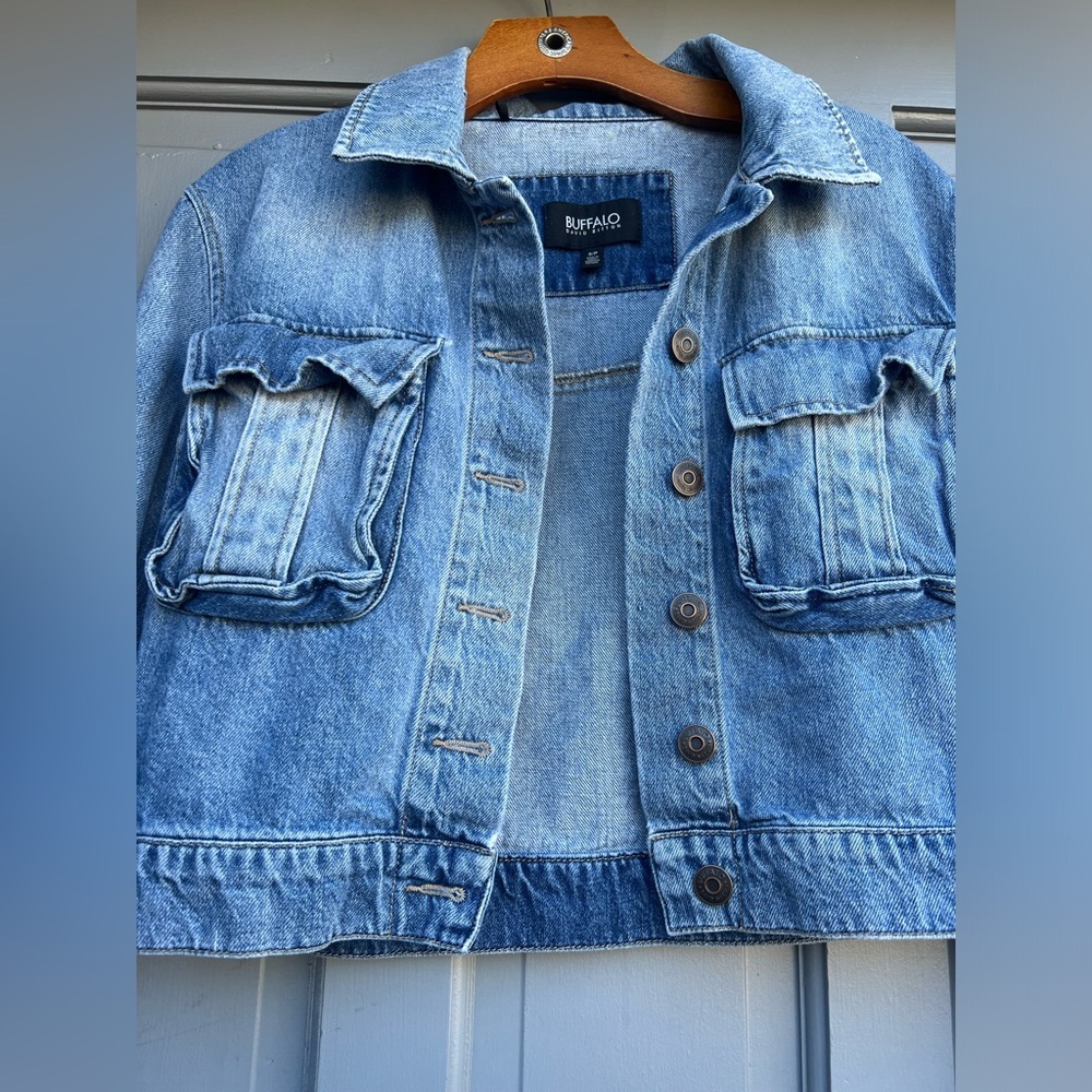 Buffalo David Bitton size S/P denim buttoned jacket with 2 front pockets - Picture 4 of 8